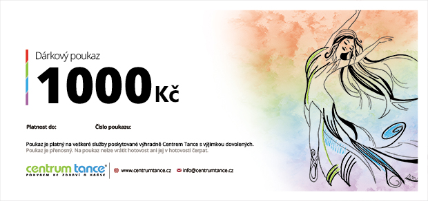 Dárkový poukaz Centra Tance v&nbsp;hodnotě 1 000 Kč