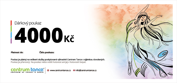 Dárkový poukaz Centra Tance v&nbsp;hodnotě 4 000 Kč